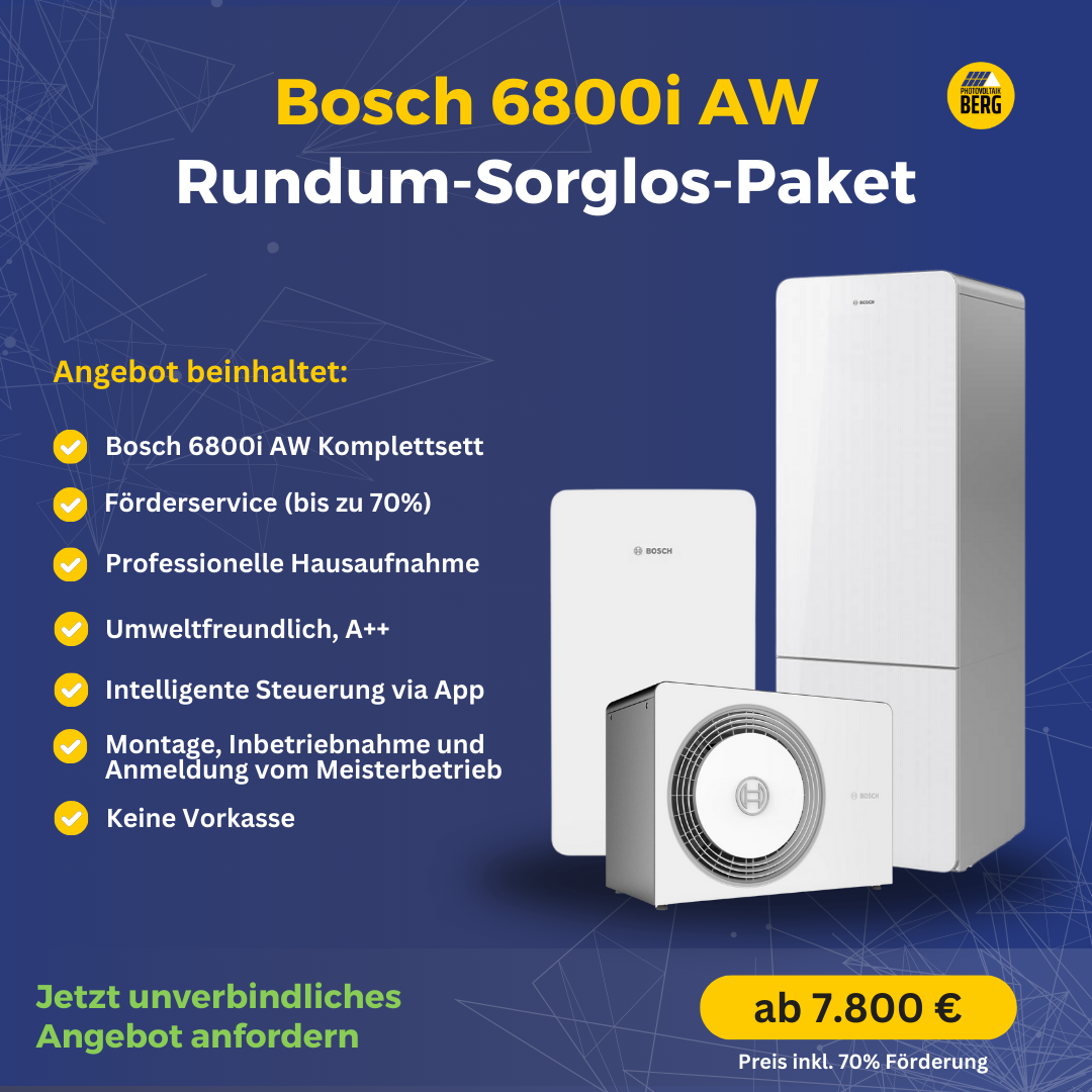 Bosch 6800i AW Wärmepumpe Komplettpaket inkl. Montage, Inbetriebnahme, Anmeldung