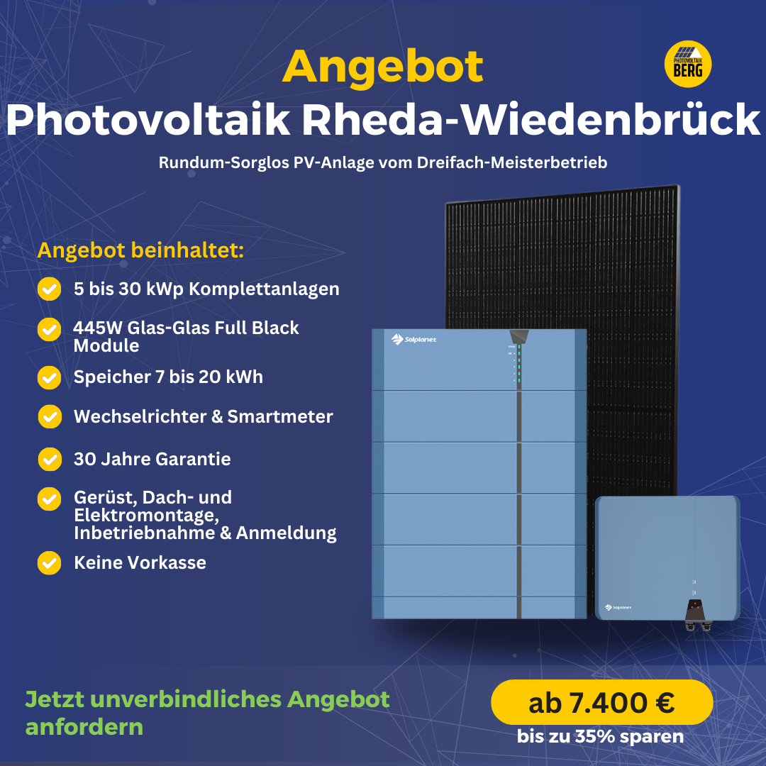 photovoltaik Rheda-Wiedenbrück 5-30 kwp angebot inkl. speicher und montage