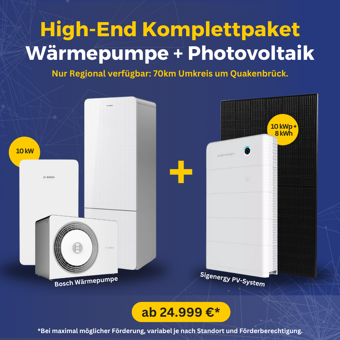 Wärmepumpe und Photovoltaik Komplettpaket inkl. Montage, Inbetriebnahme und Anmeldung