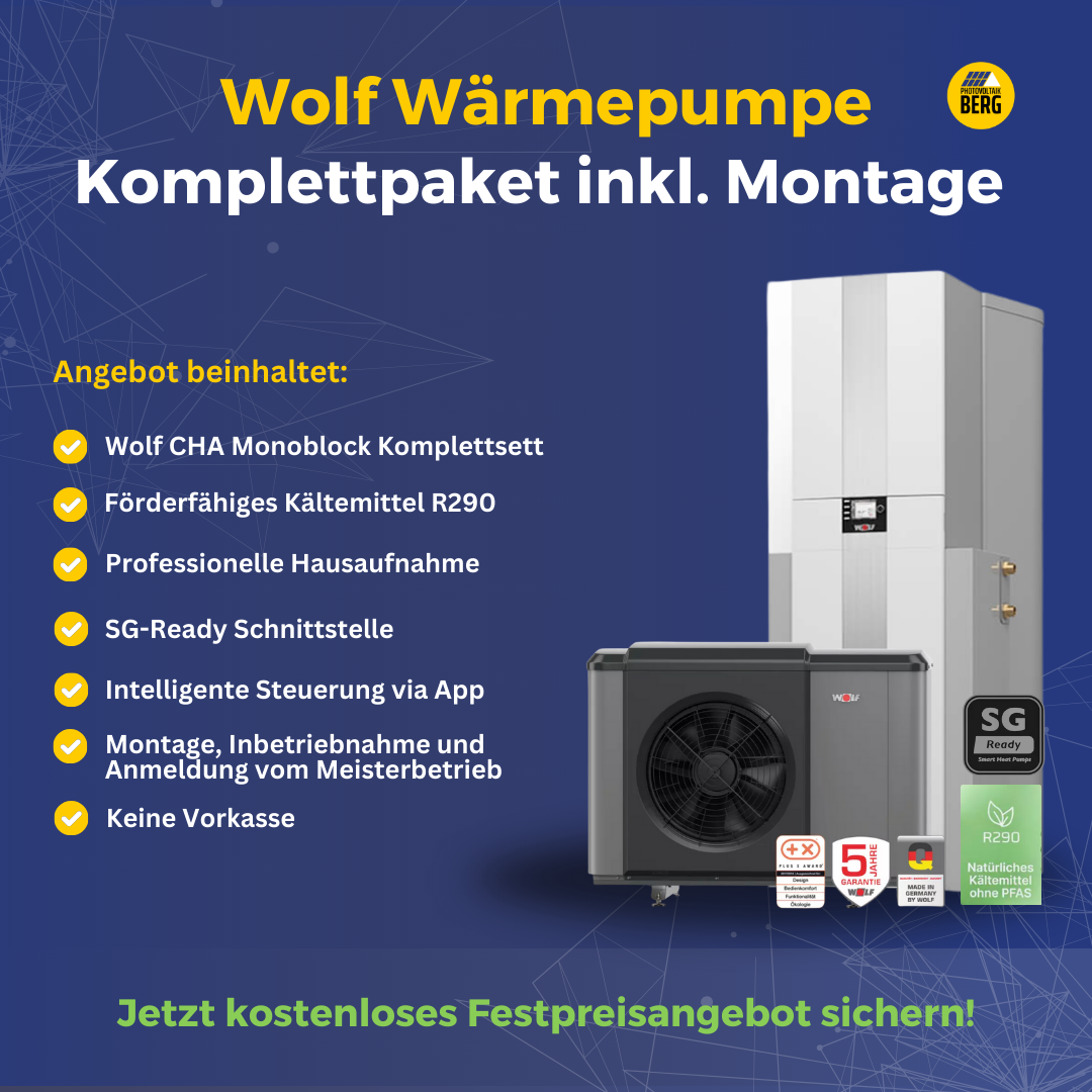 Wolf Wärmepumpe CHA Monoblock Komplettpaket inkl. Montage und Inbetriebnahme
