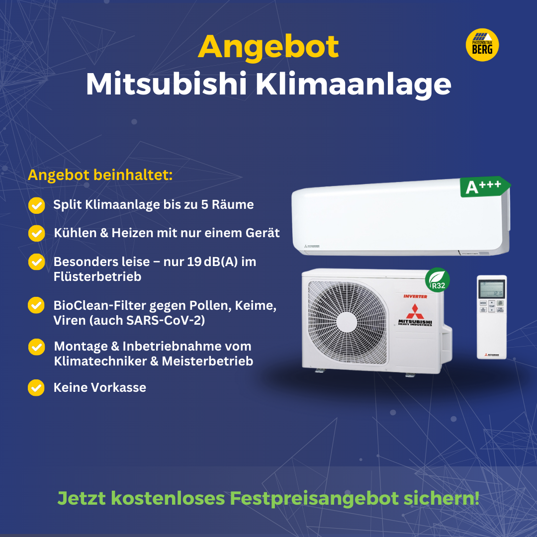 mitsubishi split klimaanlage inkl. montage und inbetriebnahme