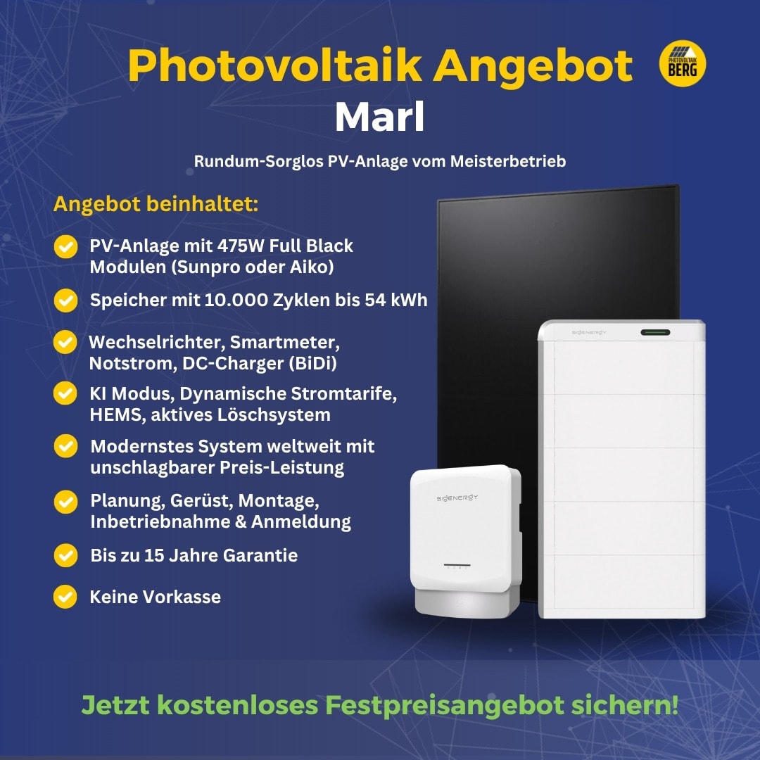 Photovoltaik Marl – Komplettanlage mit Speicher, Montage und Anmeldung