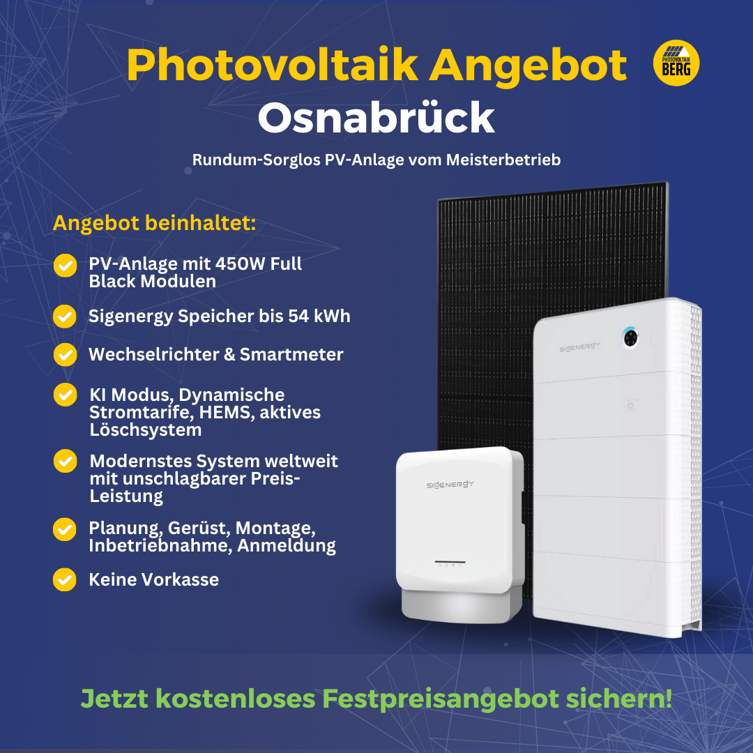photovoltaik Osnabrück 5-30 kwp angebot inkl. speicher und montage