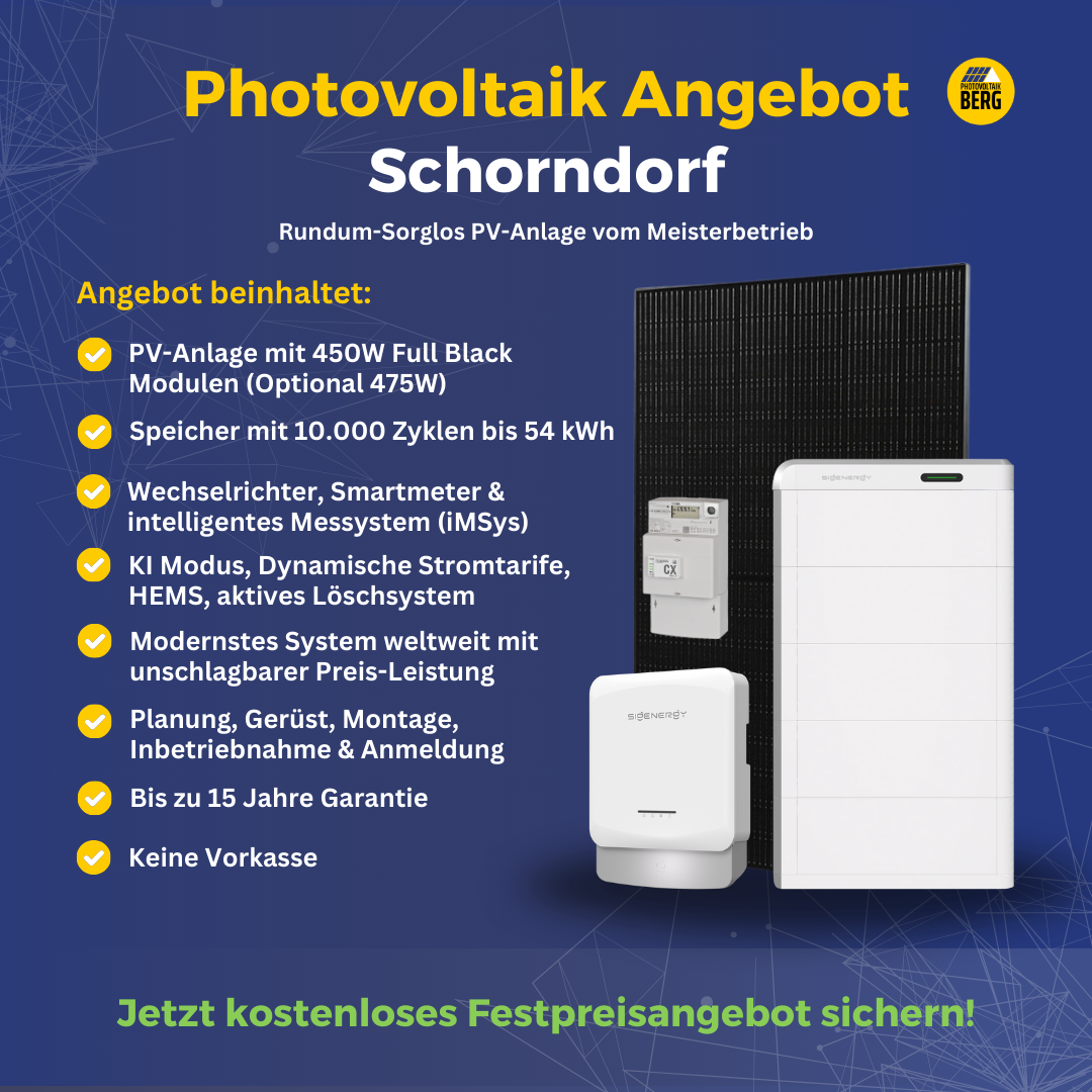 photovoltaik Schorndorf 5-30 kwp angebot inkl. speicher und montage