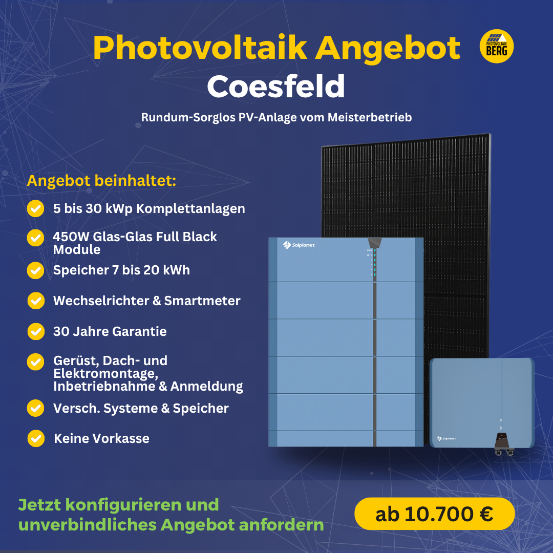 photovoltaik Coesfeld 5-30 kwp angebot inkl. speicher und montage