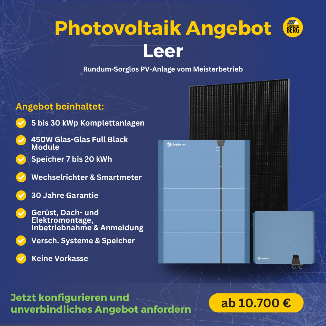 photovoltaik Leer 5-30 kwp angebot inkl. speicher und montage
