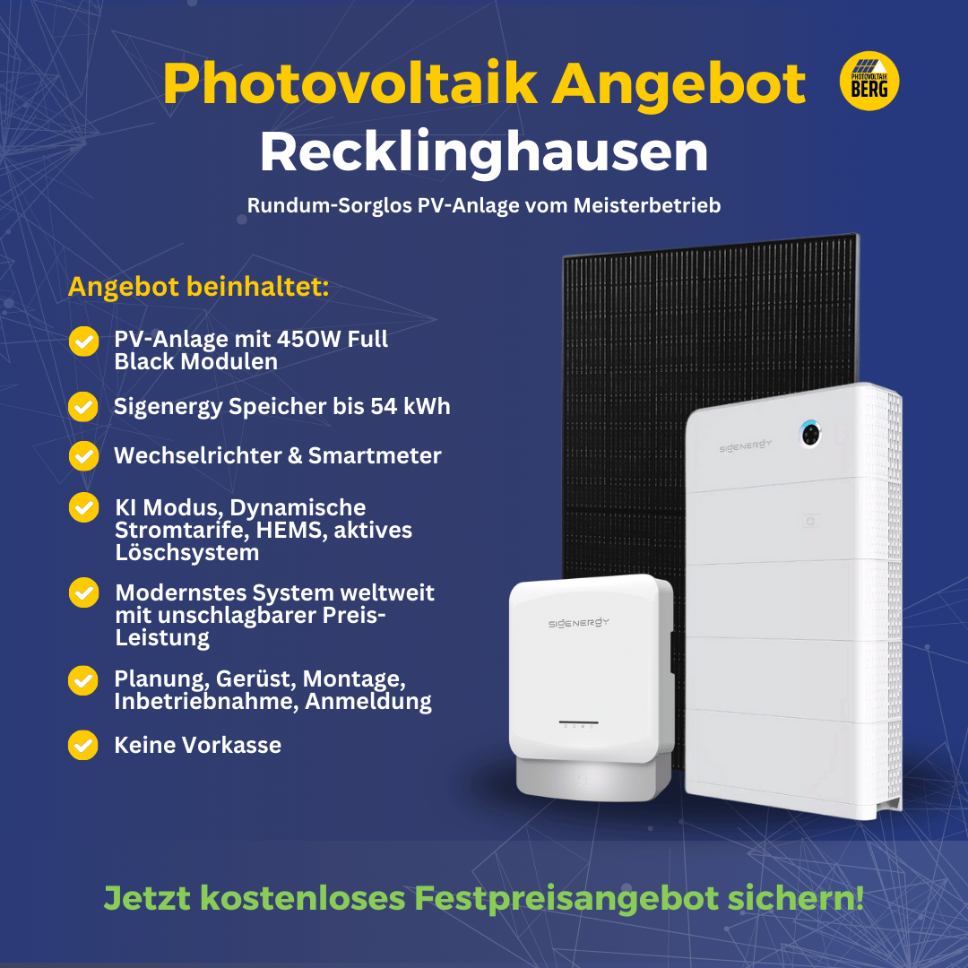 photovoltaik Recklinghausen 5-30 kwp angebot inkl. speicher und montage