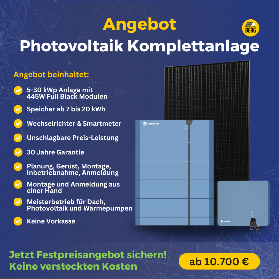 photovoltaik komplettanlage angebot 5-30kwp inkl. speicher und montage