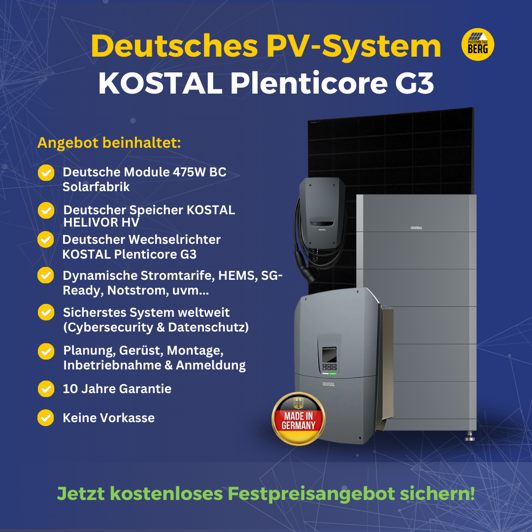 Kostal plenticore g3 photovoltaik angebot inkl. speicher und montage