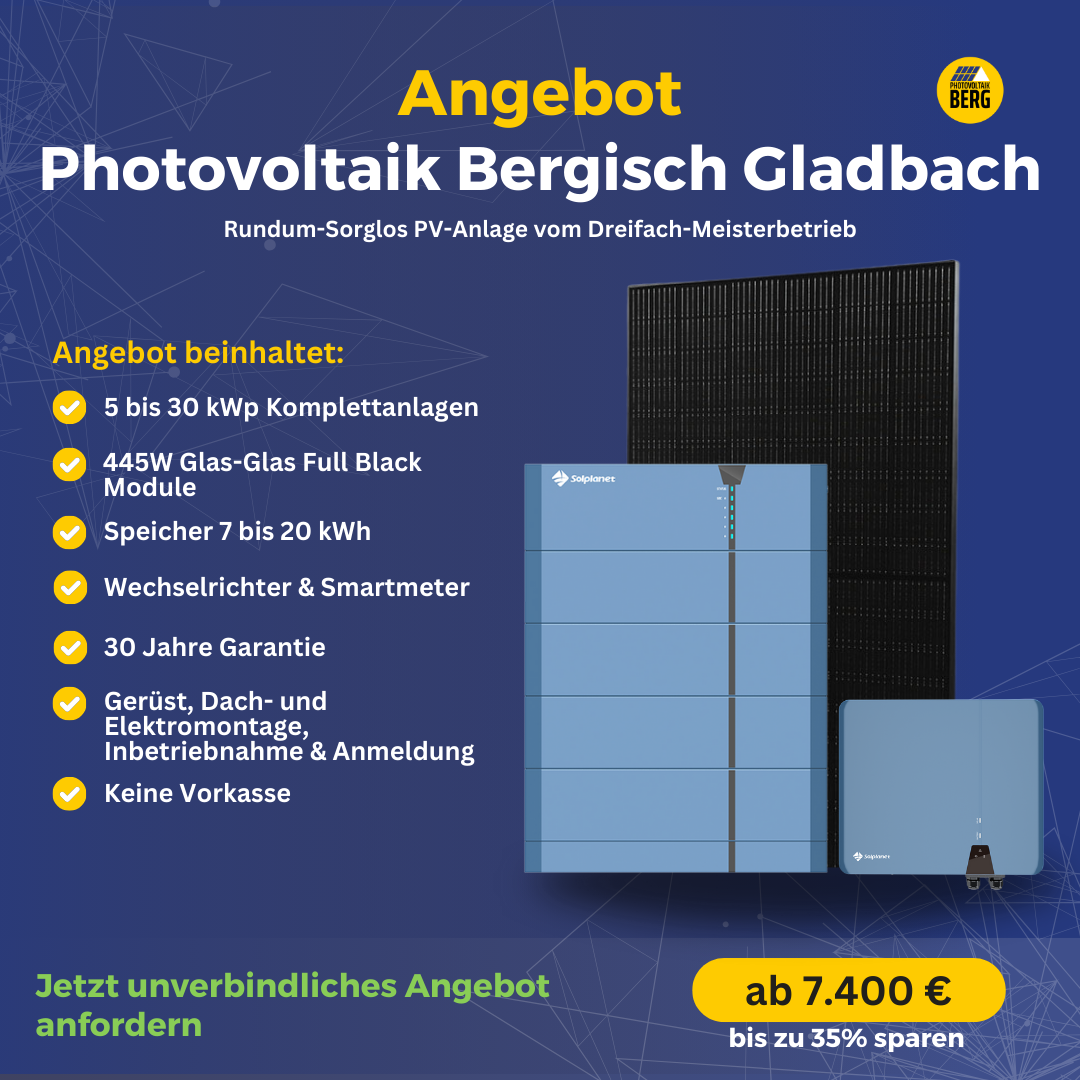 photovoltaik Bergisch Gladbach 5-30 kwp angebot inkl. speicher und montage
