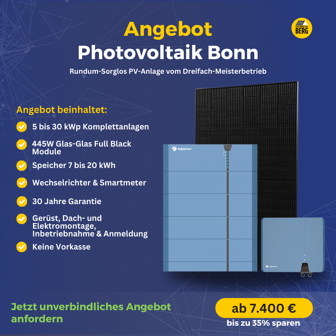 photovoltaik Bonn⁠ 5-30 kwp angebot inkl. speicher und montage