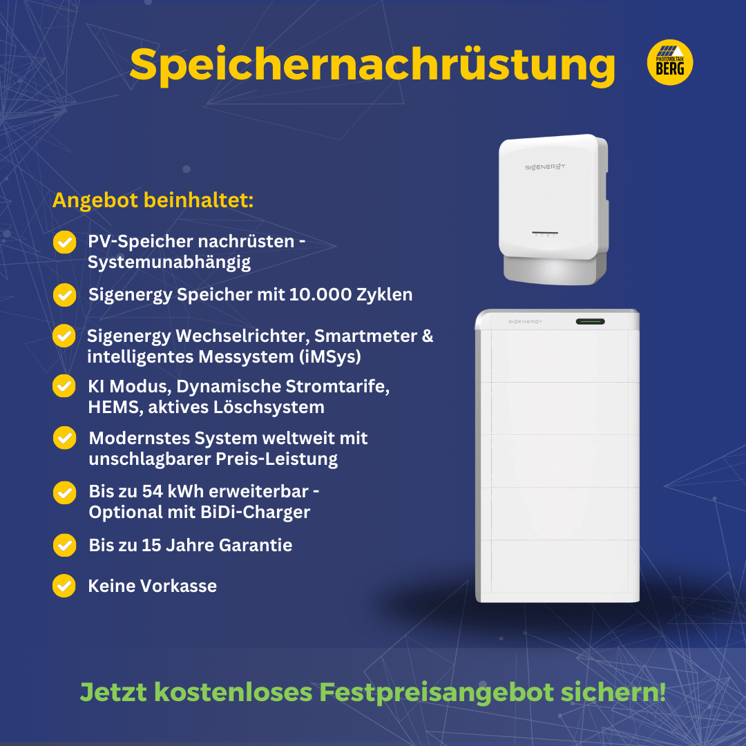 PV Speicher nachrüsten Photovoltaik