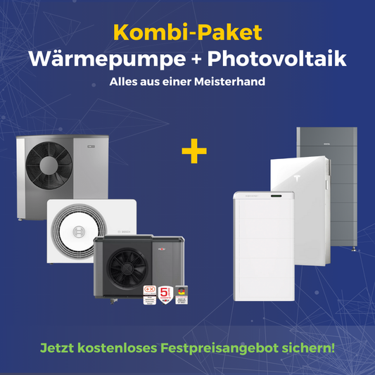 Wärmepumpe und Photovoltaik Kombi-paket inkl. Montage, Inbetriebnahme und Anmeldung