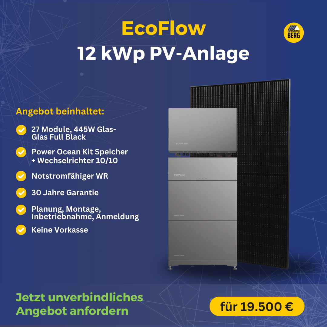 ecoflow angebot 12 kwp pv anlage inkl. speicher, wechselrichter und monta