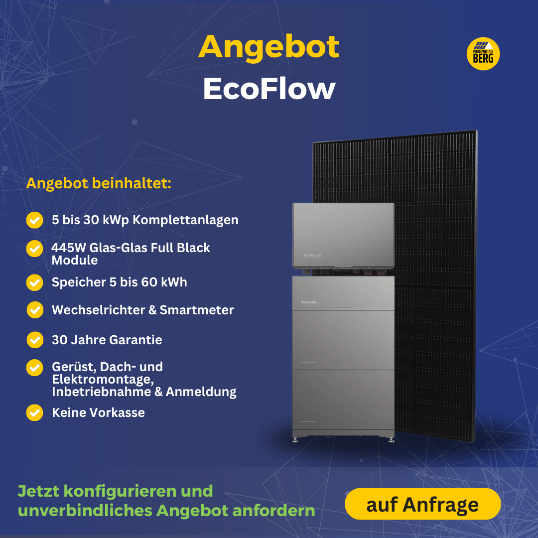 EcoFlow PowerOcean Komplettanlage 5-30 kWp | inkl. Speicher und Montage