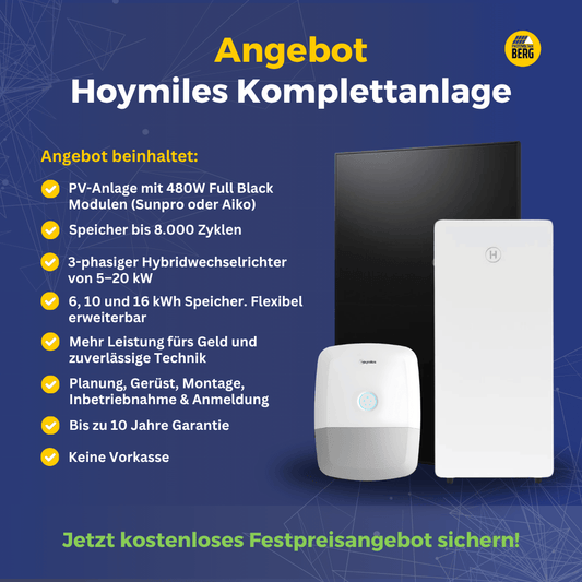 Hoymiles HIT Photovoltaik-Komplettanlage mit Speicher und Montage