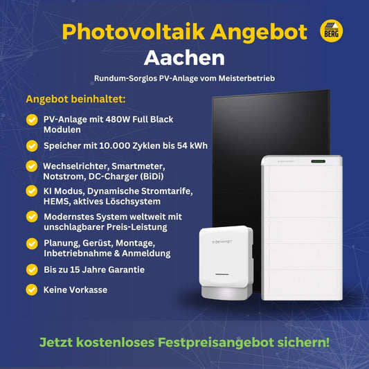 Photovoltaik Aachen Angebot inkl. Speicher und Montage
