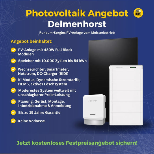 Photovoltaik Delmenhorst Angebot inkl. Speicher und Montage