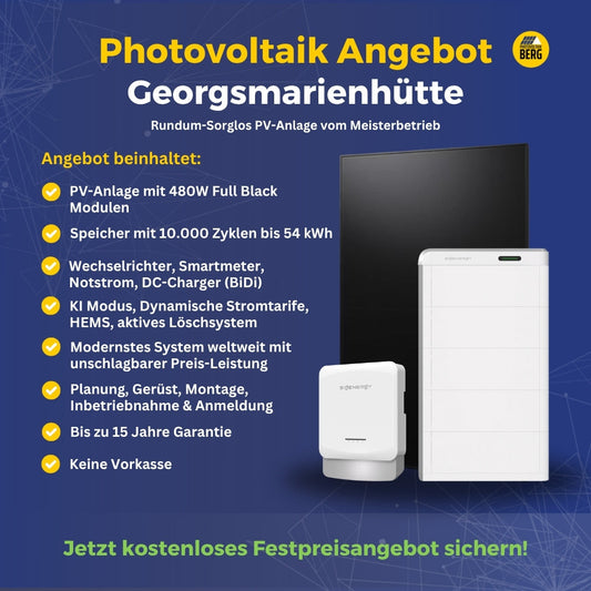 Photovoltaik Georgsmarienhütte Angebot inkl. Speicher und Montage