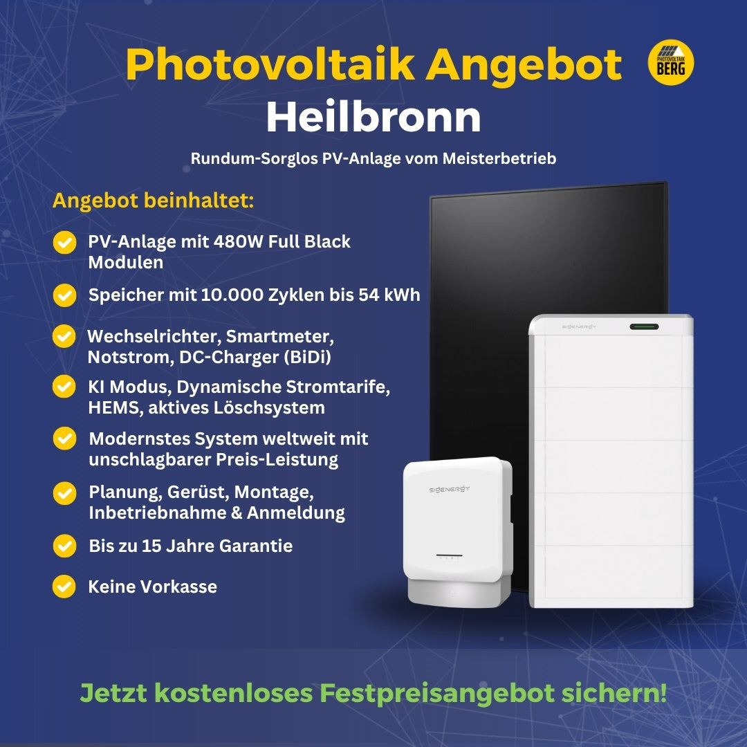 Photovoltaik Heilbronn Angebot inkl. Speicher und Montage