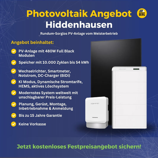 Photovoltaik Hiddenhausen Angebot inkl. Speicher und Montage