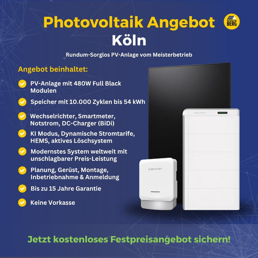 Photovoltaik Köln Angebot inkl. Speicher und Montage