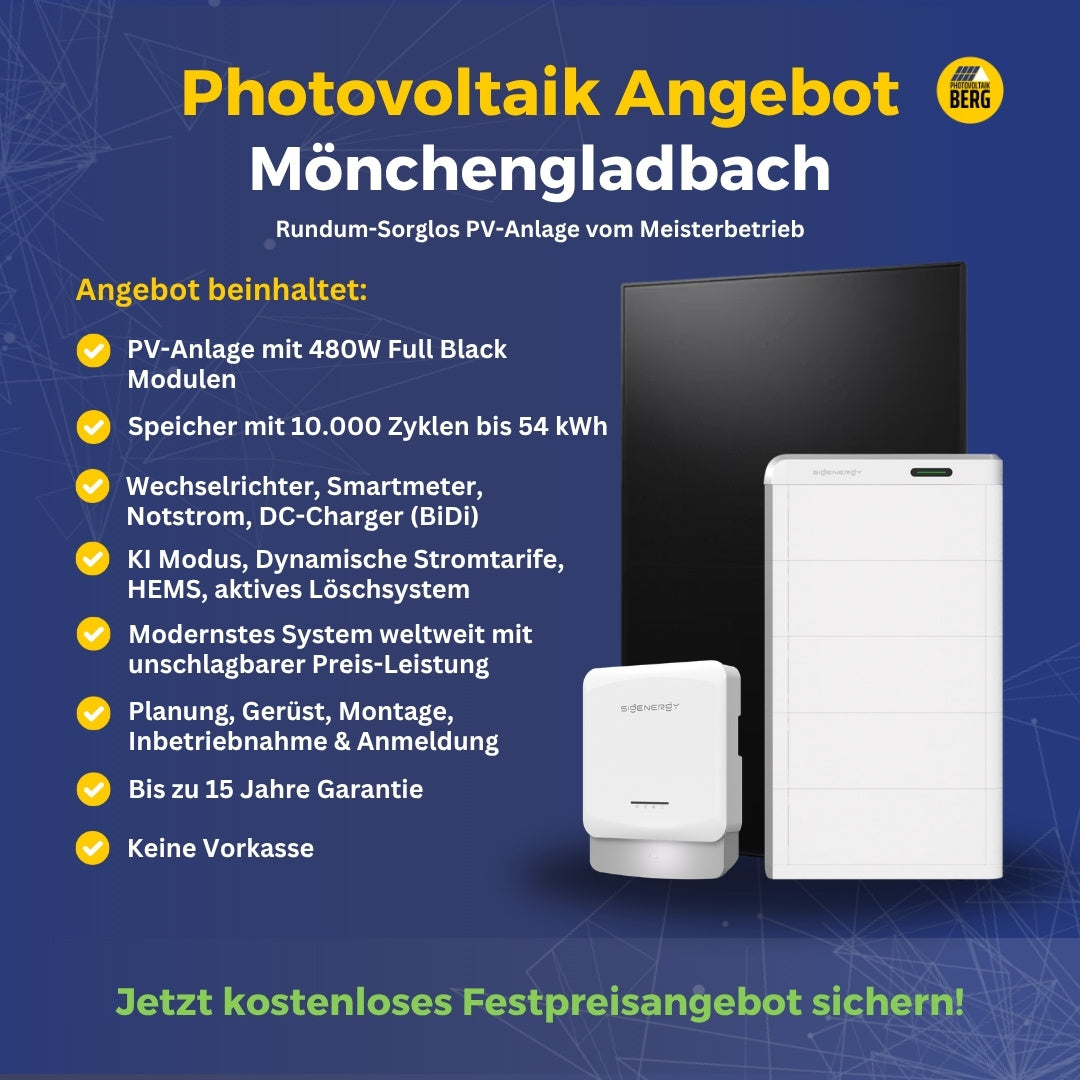 Photovoltaik Mönchengladbach Angebot inkl. Speicher und Montage