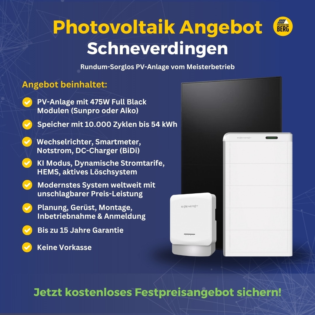 Photovoltaik Schneverdingen – Komplettanlage mit Speicher, Montage und Anmeldung