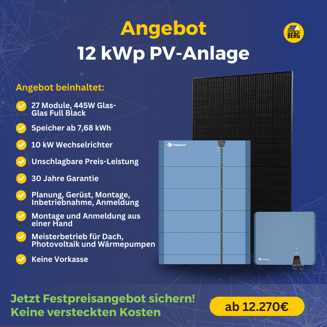 photovoltaik 12 kwp angebot inkl. speicher und montage