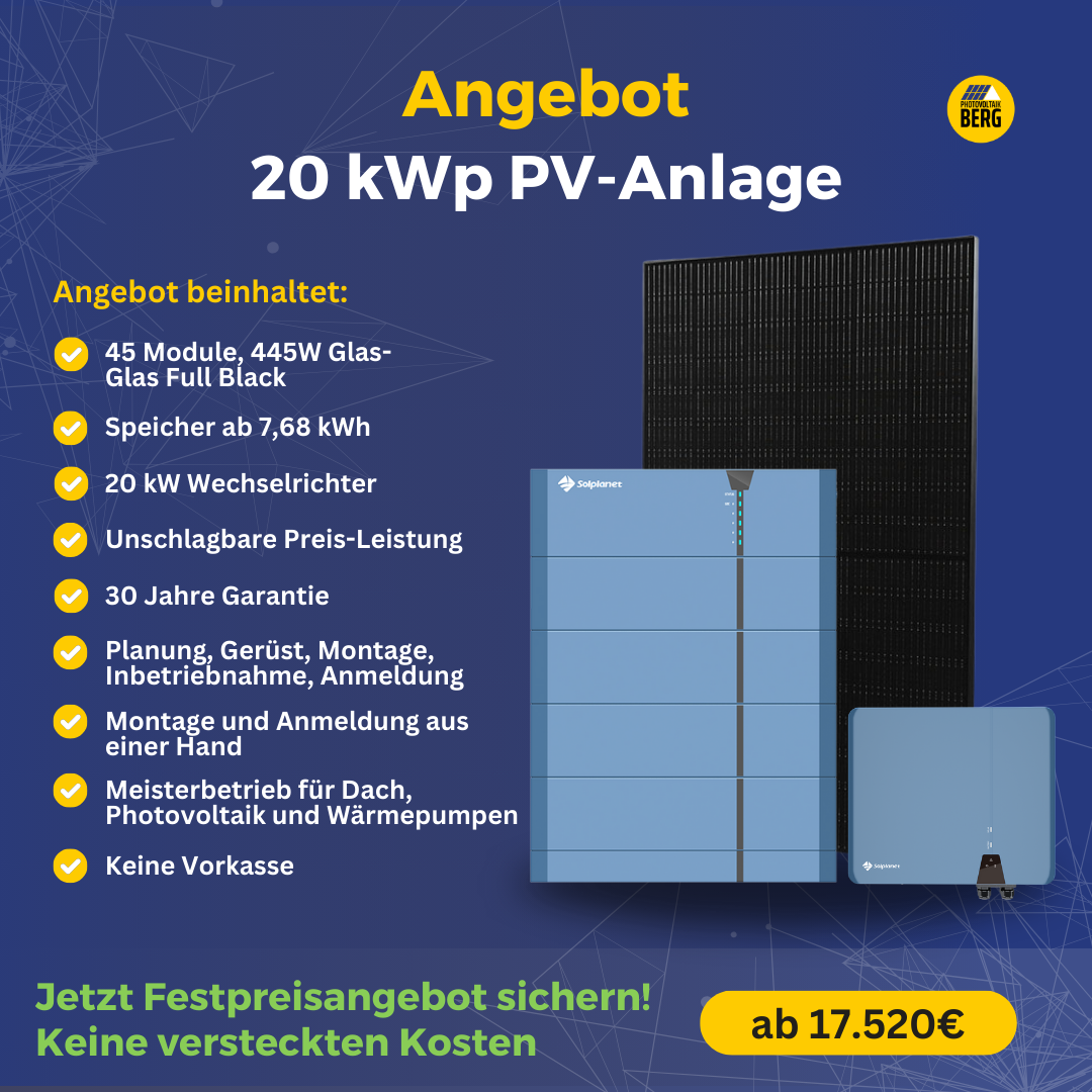 photovoltaik 20 kwp angebot inkl. speicher und montage