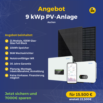 photovoltaik Aachen 9 kwp angebot inkl. speicher