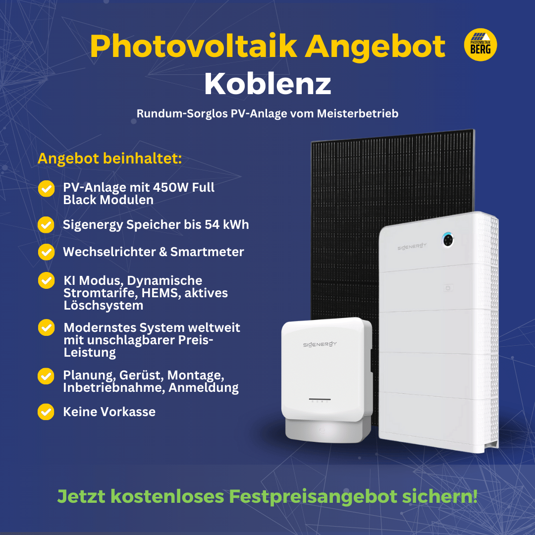 photovoltaik Koblenz 5-30 kwp angebot inkl. speicher und montage