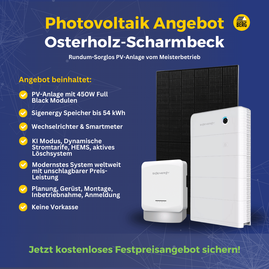 photovoltaik Osterholz-Scharmbeck 5-30 kwp angebot inkl. speicher und montage