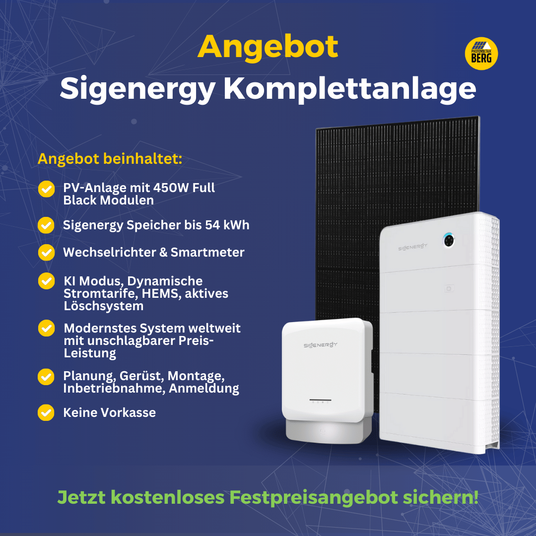 sigenergy photovoltaik komplettanlage angebot 5-30kwp inkl. speicher und montage