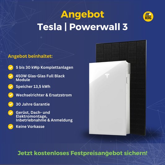tesla powerwall 3 photovoltaik angebot inkl. speicher und montage
